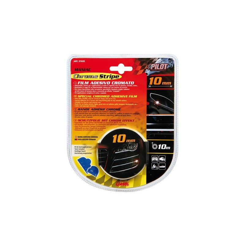 BANDE ADHESIVE CHROMEE 10MM X 10M - Accueil