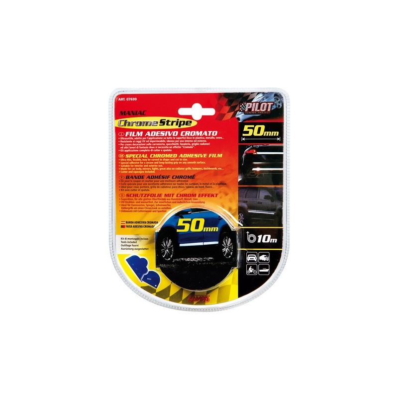BANDE ADHESIF CHROME 10M - 50MM - Accueil