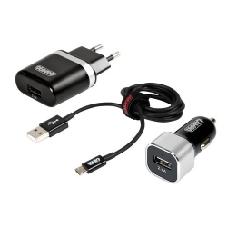 KIT 3 EN 1 MICRO USB 12/24 V + 230 V - Téléphonie