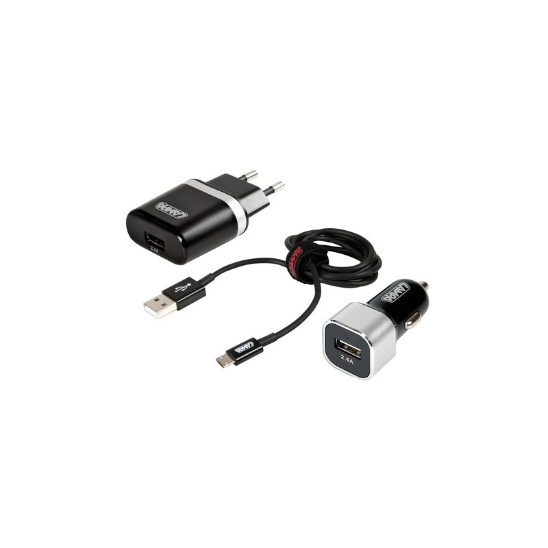 KIT 3 EN 1 MICRO USB 12/24 V + 230 V - Téléphonie