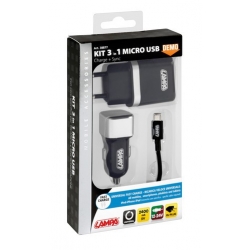 KIT 3 EN 1 MICRO USB 12/24 V + 230 V - Téléphonie