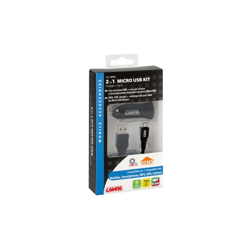 KIT RECHARGE AC + CABLE MICRO USB - Accessoires électriques