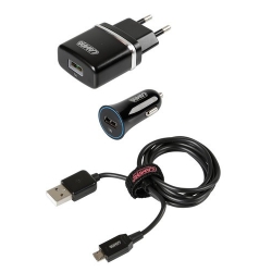 KIT RECHARGE MICRO USB 12/24V/220V - Téléphonie