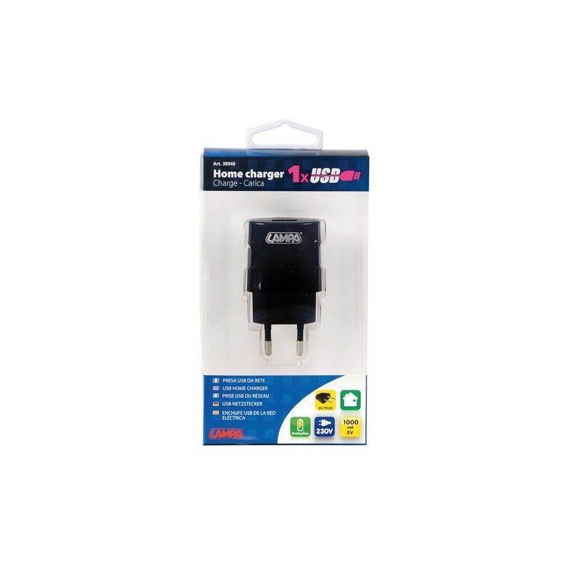 CHARGEUR SECTEUR USB 1000MA - 230V - Accueil