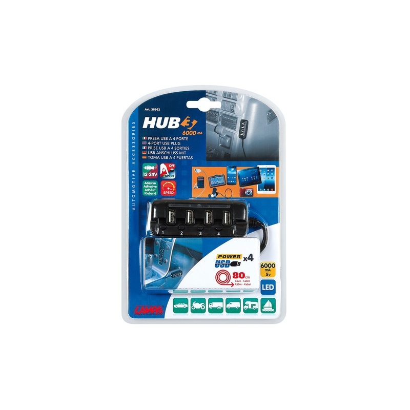 PRISE ALLUME CIGARE 12/24V PORTES USB - Accueil