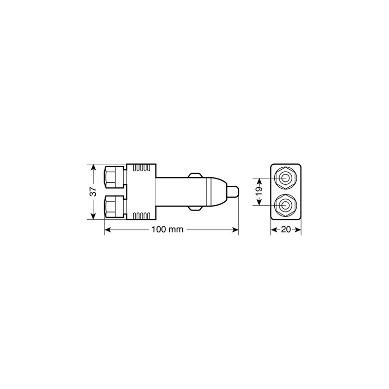 Fiche pour prise allume-cigare avec griffe d’accrochage, 12/24V - Accueil