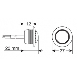 FEU A LED ENCASTRABLE BLANC 12/24V - Feux