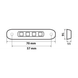 FEU D'ENCOMBREMENT INOX F-13, BLANC, 12/24 V - Feux