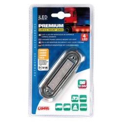 FEU 12/24V PREMIUM SURFACE 4 LEDS AMBRE - Feux