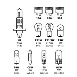 COFFRET H1 8 AMPOULES/3 FUSIBLES - Ampoules