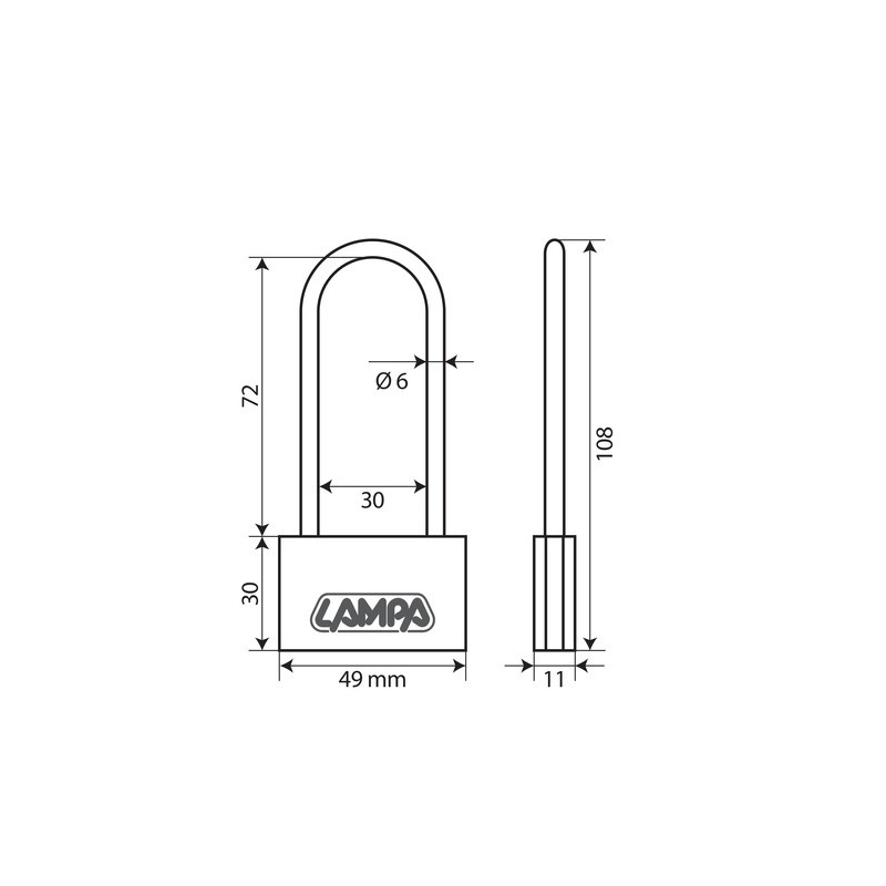 CADENAS LAITON 50MM ETRIER LONG - Outillage