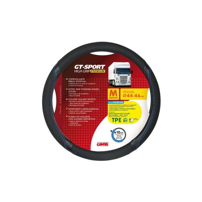 COUVRE VOLANT GT SPORT 44/46 N/B - Couvres volants