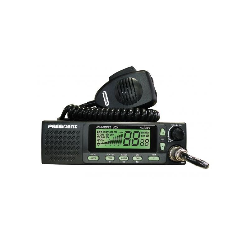 RADIO CB PRESIDENT - JOHNSON II VOX 12/24 V AM/FM - Radio CB