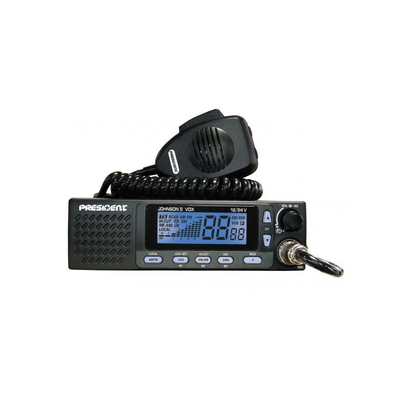 RADIO CB PRESIDENT - JOHNSON II VOX 12/24 V AM/FM - Radio CB