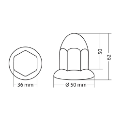 Cache-boulons chromés en ABS - Ø 32 mm - Set 10 pcs - Outillage