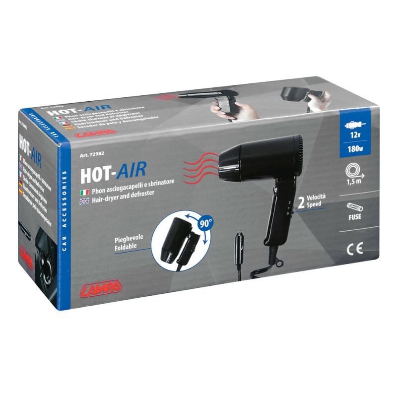 Hot-Air, sèche-cheveux et dégivreur 12V, 180W - Divers