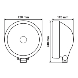 Saturn, phare halogène de profondeur avec feux de position 8 LED - Ø 220 mm - Phares