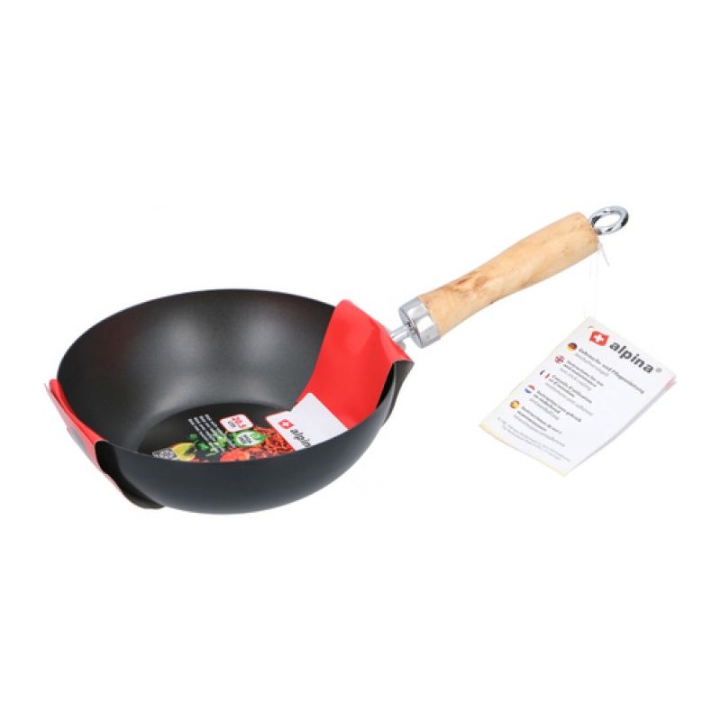 Wok 20cm manche en bois - Accueil