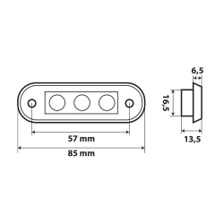 Lumière à encastrement LED, 9/32V - Feux