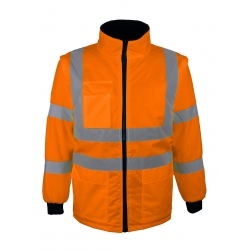 BLOUSON / GILET 2X1 HAUTE VISIBILITÉ CONTRE LES INTEMPÉRIES. VEROMO. ORANGE - Vêtements