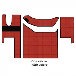 Pack Rideaux et Frange rouge avec velcro pour cabine de Camion Avec