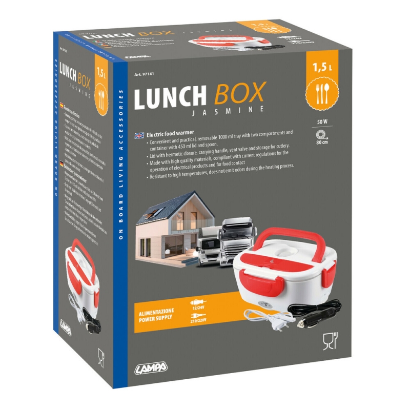 Lunch-Box, gamelle chauffante électrique - 1,5 L - 12/24V+220V - 50W - Accueil