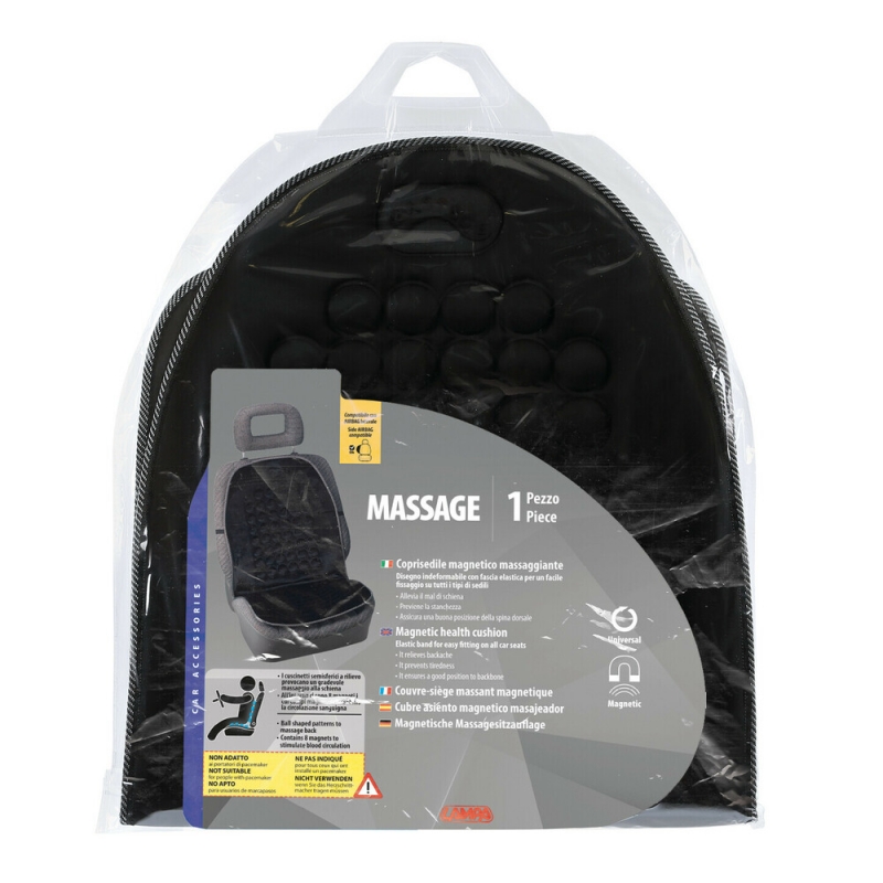 couvre siège dossier magnétique de massage noir - Accueil