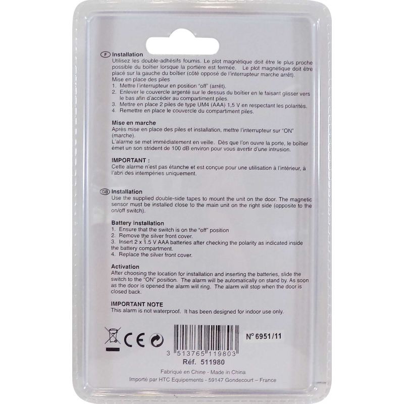 Alarme camion porte et fenêtre - Accueil