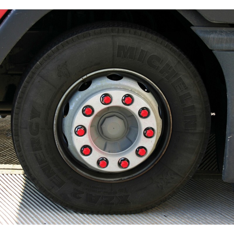 Set 10 adhésifs catadioptres Ø 27 mm - Rouge - Accueil