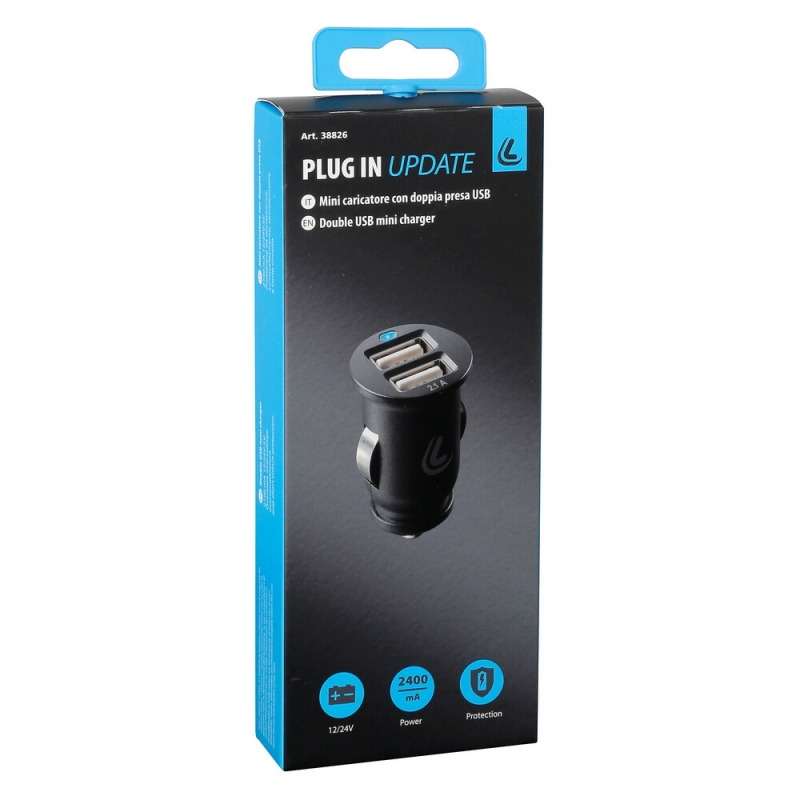 Chargeur de batterie 2 ports USB - Fast Charge - 2400 mA - 12/24V - Accueil