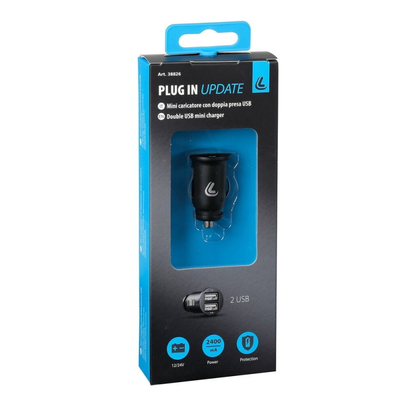 Chargeur de batterie 2 ports USB - Fast Charge - 2400 mA - 12/24V - Accueil