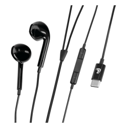 Écouteurs avec microphone et cable Usb Type-C - 120 cm - Noir - Téléphonie