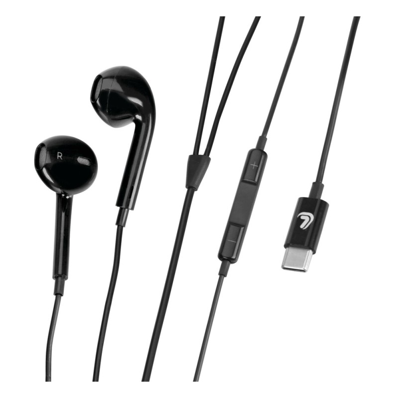 Écouteurs avec microphone et cable Usb Type-C - 120 cm - Noir - Accueil