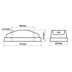 Feux de gabarit à 2 leds, 24V - Orange - Feux