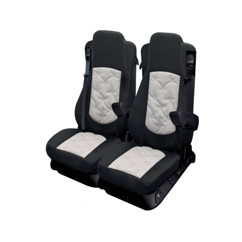 HOUSSES DE SIÈGES CAMION - OLD STYLE PROFESSIONAL MODELE K - MERCEDES ACTROS L/F à partir de 2023 avec appuie-tête haut - Hou...