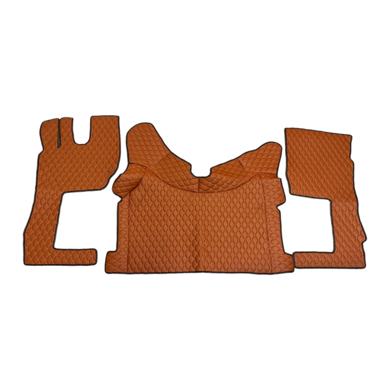 ENSEMBLE 3 PIÈCES TAPIS ET COUVRE MOTEUR - VOLVO après 2014 - tapis cuir liseré