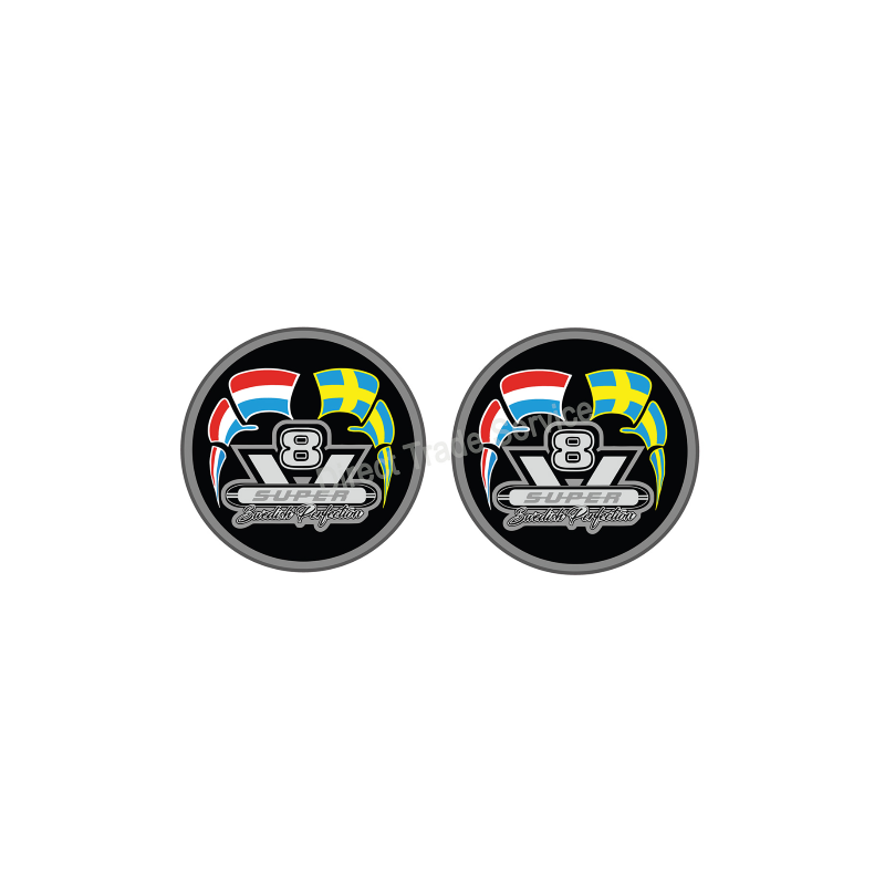 STICKER X2 V8 SWEDISH PERFECTION 7.5CM - Accessoires