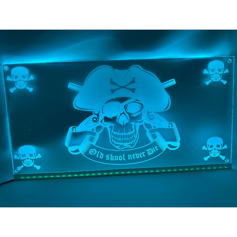 ENSEIGNE LED 60X30CM OLD SKOOL PIRATE - LED