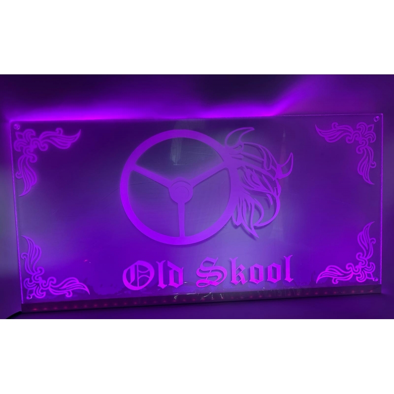 ENSEIGNE LED 60X30CM OLD SKOOL WHEEL AND GRIFFIN - LED