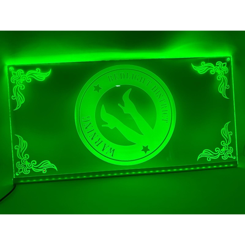 ENSEIGNE LED 60X30CM RED LIGHT DISTRICT - Enseigne lumineuse