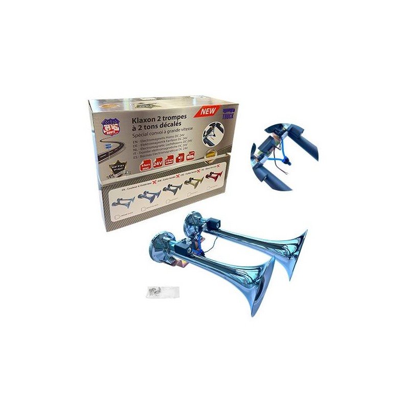 KLAXON TGV METAL CHROME 24V - Klaxons