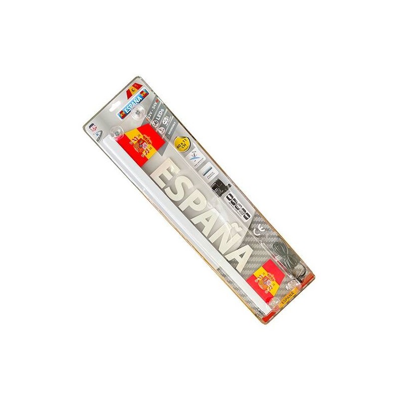 Plaque lumineuse Plexiglass Espagne 60 cm – Décoration LED drapeau Espagne USB 12/24V