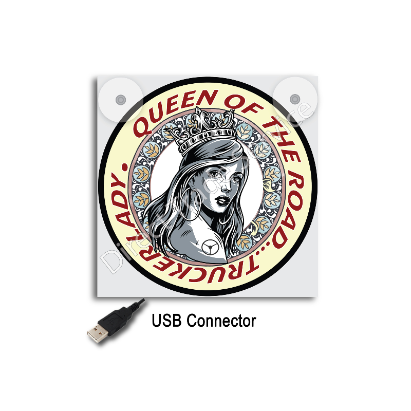 Enseigne LED Camion – Queen of the Road | Personnalisation Routière