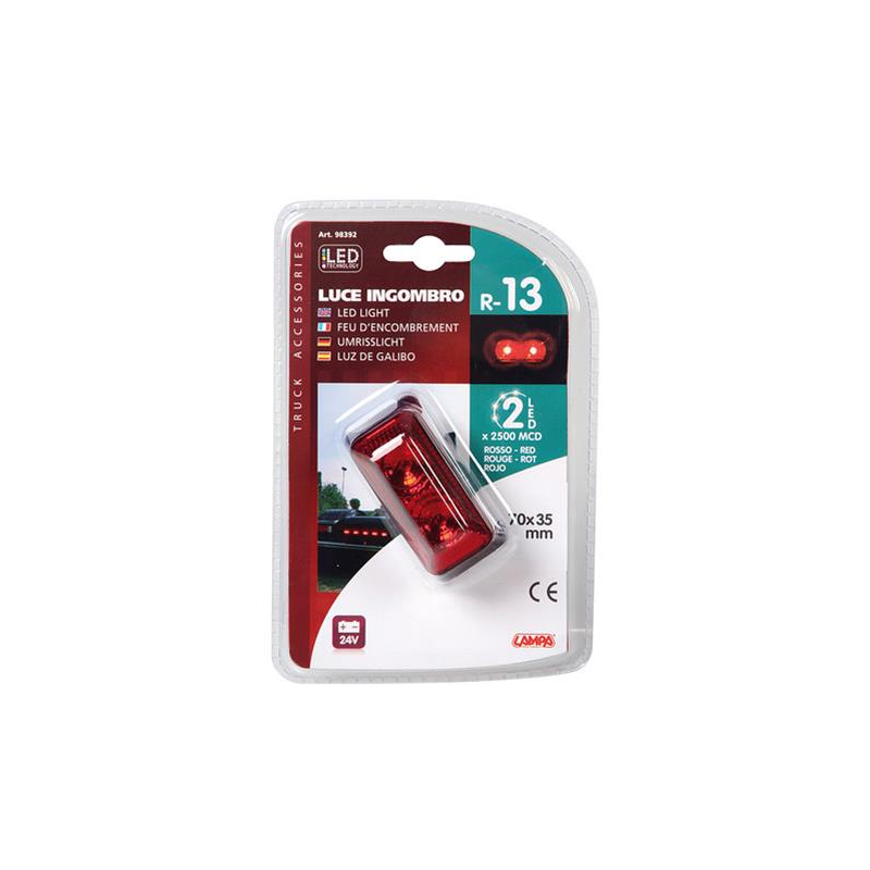 FEU D'ENCOMBREMENT ROUGE 2LEDS - Feux